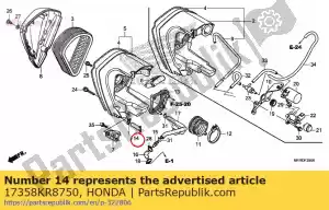 honda 17358KR8750 tube assy., vidange - La partie au fond