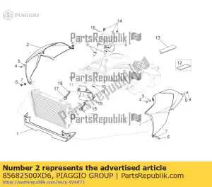 Piaggio Group 85682500XD6 panneau latéral droit - La partie au fond