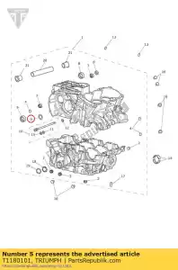 triumph T1180101 arruela restritor caixa de engrenagens - Lado inferior