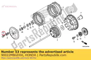 honda 90022MBGD00 destornillador, 6x25 - Lado inferior