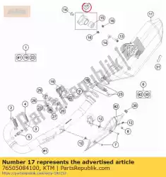 Qui puoi ordinare supporto silenziatore cpl. Da KTM , con numero parte 76505084100: