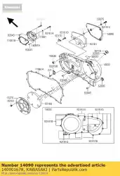 Ici, vous pouvez commander le couvercle, embrayage extérieur auprès de Kawasaki , avec le numéro de pièce 140901678: