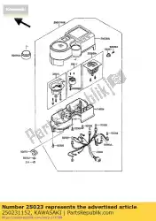 cover-meter case, upp kl650-a1 van Kawasaki, met onderdeel nummer 250231152, bestel je hier online: