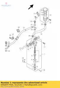 Suzuki 6960047H00 cilinder, r - Onderkant