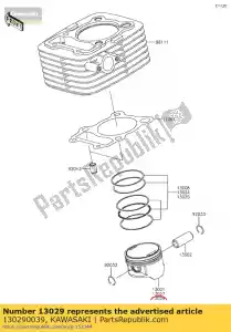 kawasaki 130290039 piston-engine l,o/s,0.50 klx15 - Bottom side