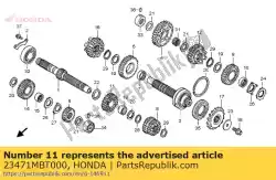 Aqui você pode pedir o engrenagem, m-4 em Honda , com o número da peça 23471MBT000:
