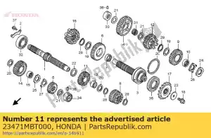 Honda 23471MBT000 engrenagem, m-4 - Lado inferior