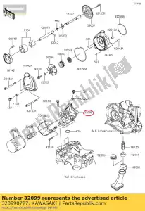 Kawasaki 320990727 boîtier, filtre à huile et refroidisseur - La partie au fond