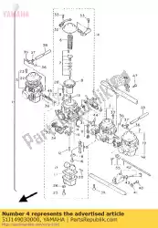 Here you can order the carburetor assy 3 from Yamaha, with part number 51J149030000: