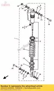 Yamaha 3JD222160000 bucha, amortecedor traseiro - Lado inferior