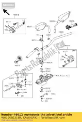 Tutaj możesz zamówić uchwyt-uchwyt, upp, f. S. Bl klx12 od Kawasaki , z numerem części 46012002318R: