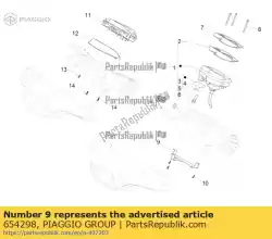 Ici, vous pouvez commander le plaque de fixation auprès de Piaggio Group , avec le numéro de pièce 654298: