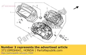 Honda 37110MGH641 medidor comp., lcd (kph) - Lado inferior