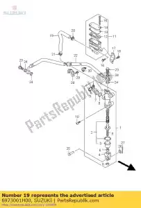 suzuki 6973001H00 hose comp,rr re - Bottom side