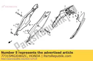 Honda 77315MGJD80ZC ensemble de capot, r. rr. (wl) * ty - La partie au fond