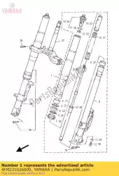 Ici, vous pouvez commander le ensemble de fourche avant (l. H) auprès de Yamaha , avec le numéro de pièce 4FM231026000: