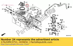 Aqui você pode pedir o tampa comp., enchimento de combustível em Honda , com o número da peça 17620MCJ751: