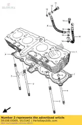 Here you can order the bolt,stud from Suzuki, with part number 0910810069: