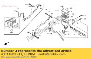 Honda 43311MCT911 comp. mangueira principal, rr. freio - Lado inferior