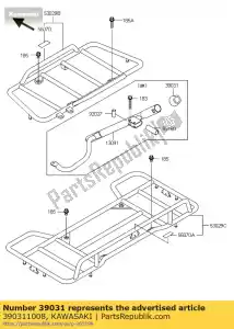 kawasaki 390311008 dop, schephouder kl250-b1 - Onderkant