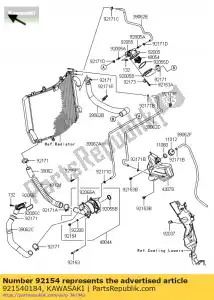 Kawasaki 921540184 boulon, drain - La partie au fond