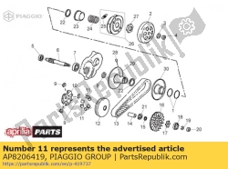 Aprilia AP8206419, Wa?ek walcowy d9.8, OEM: Aprilia AP8206419