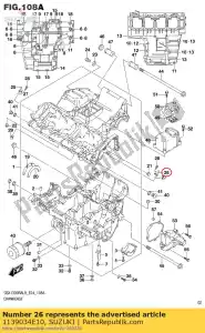 Suzuki 1139034E10 jet,piston cool - Bottom side