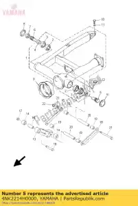 yamaha 4NK2214H0000 eje, pivote 2 - Lado inferior