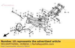 Aquí puede pedir perno a, rr. Percha del motor inferior de Honda , con el número de pieza 90104MT4000: