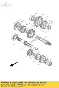 yamaha 4VR174110000 axle, main - Bottom side