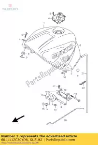 suzuki 6811112C30YD8 emblema, serbatoio del carburante - Il fondo