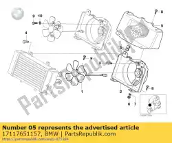 Qui puoi ordinare condotto dell'aria, radiatore da BMW , con numero parte 17117651157: