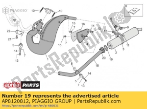 aprilia AP8120812 guarnizione del silenziatore - Lato sinistro