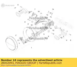 rechter richtingaanwijzer ondersteuning van Piaggio Group, met onderdeel nummer 2B002093, bestel je hier online: