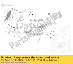 Piaggio Group CM226910 abrazadera de la manguera - Lado inferior