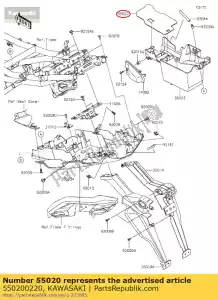 kawasaki 550200220 protector, calor er650a6s - Lado inferior