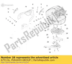 Piaggio Group 675116 placa de la guantera con i.p. - Lado inferior