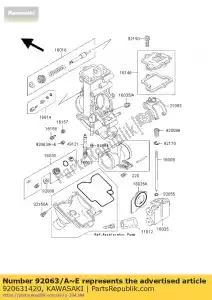 kawasaki 920631420 jet-main, # 220 zx750-n1 - Lado inferior