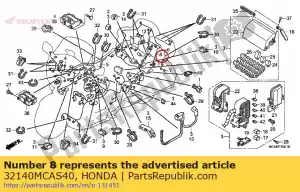 Honda 32140MCAS40 sub arnés, tronco - Lado inferior