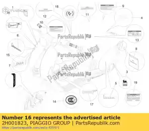 Piaggio Group 2H001823 schriftzug - Lado inferior