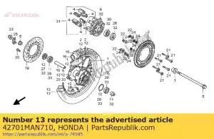Honda 42701MAN710 llanta, rueda rr - Lado inferior