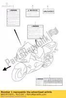 6831933E91, Suzuki, etichetta, generale w suzuki dr dr z gsf gsx gsx r gz ls sv vl vs vz xf 125 250 400 600 650 750 800 1200 1300 1400 1500 1996 1997 1998 1999 2000 2001, Nuovo