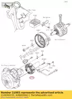 210030135, Kawasaki, estator kawasaki d tracker 150 klx150bf , Novo