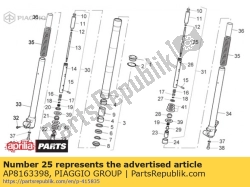 Aprilia AP8163398, Lh stoßdämpfer, OEM: Aprilia AP8163398