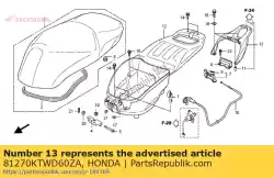 Aqui você pode pedir o conjunto de transportadora, bagagem (wl) em Honda , com o número da peça 81270KTWD60ZA: