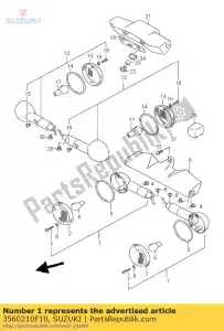 Suzuki 3560210F10 lâmpada, fr.turn, l - Lado inferior