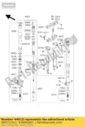 Aqui você pode pedir o tubo-garfo interno, lh em Kawasaki , com o número da peça 440131517: