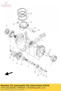 yamaha 5TA116330000 pin, zuiger - Onderkant