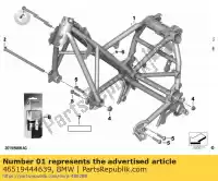 46519444639, BMW, front frame without vin - silver bmw  1250 2018 2019 2020 2021, New