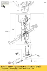 Kawasaki 510440862 tubo-assy, ??combustível - Lado inferior